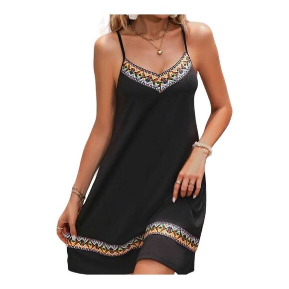 Seraphina Dresses & Skirts - V-Neck Tribal Print Boho Cami Dress with Adjustable Straps S,M,L,XL and XXL NEW